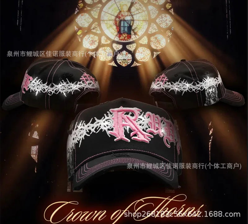 Gorra de Béisbol Ajustable DANDY con Bordado de Letras, Estilo Hip Hop, Moderna, Transpirable, con Protección Solar, Parte Superior Redonda y Flexible