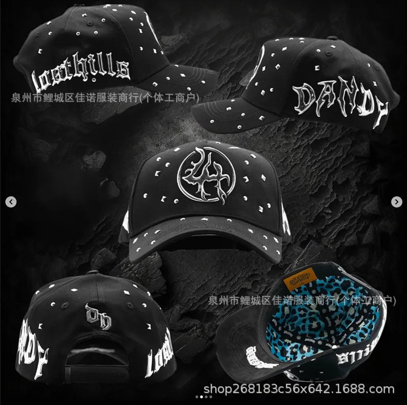 Gorra de Béisbol Ajustable DANDY con Bordado de Letras, Estilo Hip Hop, Moderna, Transpirable, con Protección Solar, Parte Superior Redonda y Flexible