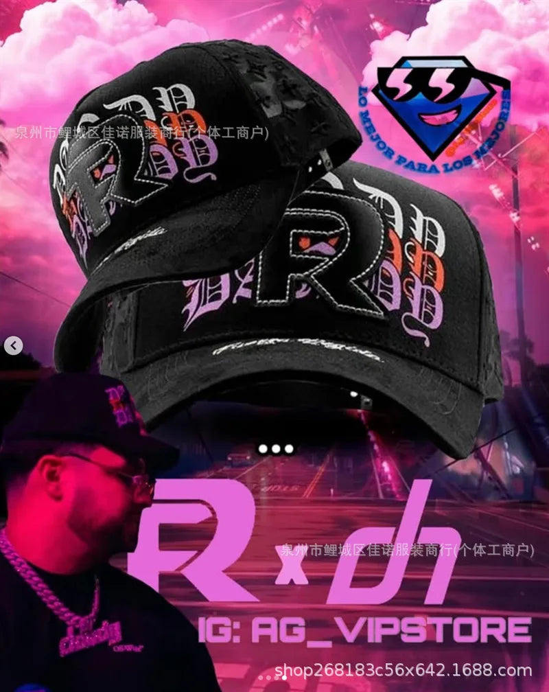 Gorra de Béisbol Ajustable DANDY con Bordado de Letras, Estilo Hip Hop, Moderna, Transpirable, con Protección Solar, Parte Superior Redonda y Flexible