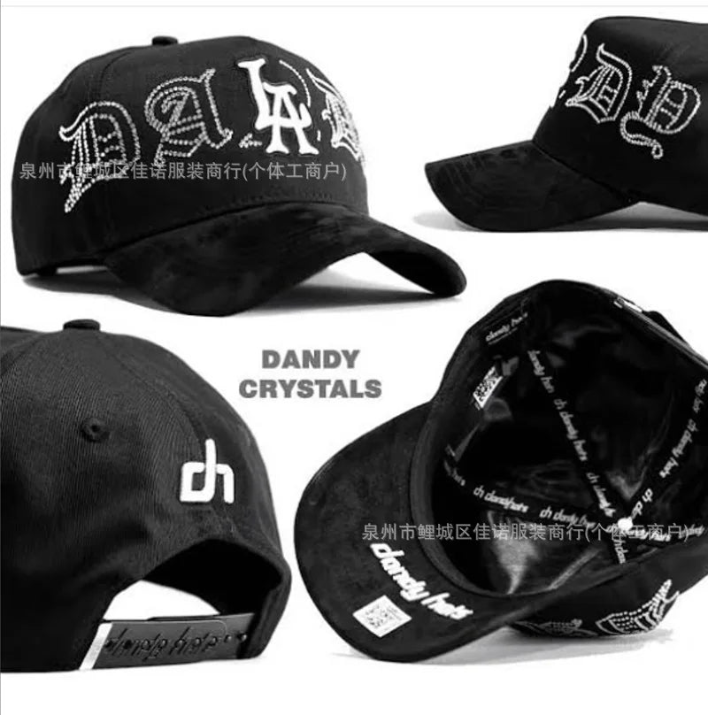 Gorra de Béisbol Ajustable DANDY con Bordado de Letras, Estilo Hip Hop, Moderna, Transpirable, con Protección Solar, Parte Superior Redonda y Flexible