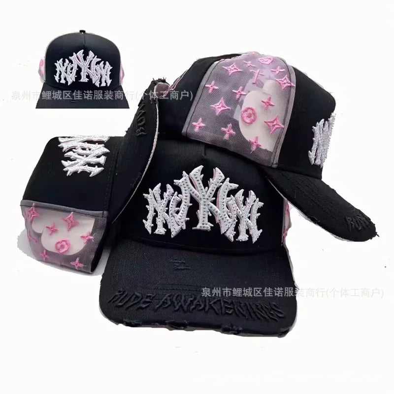 Gorra de Béisbol Ajustable DANDY con Bordado de Letras, Estilo Hip Hop, Moderna, Transpirable, con Protección Solar, Parte Superior Redonda y Flexible