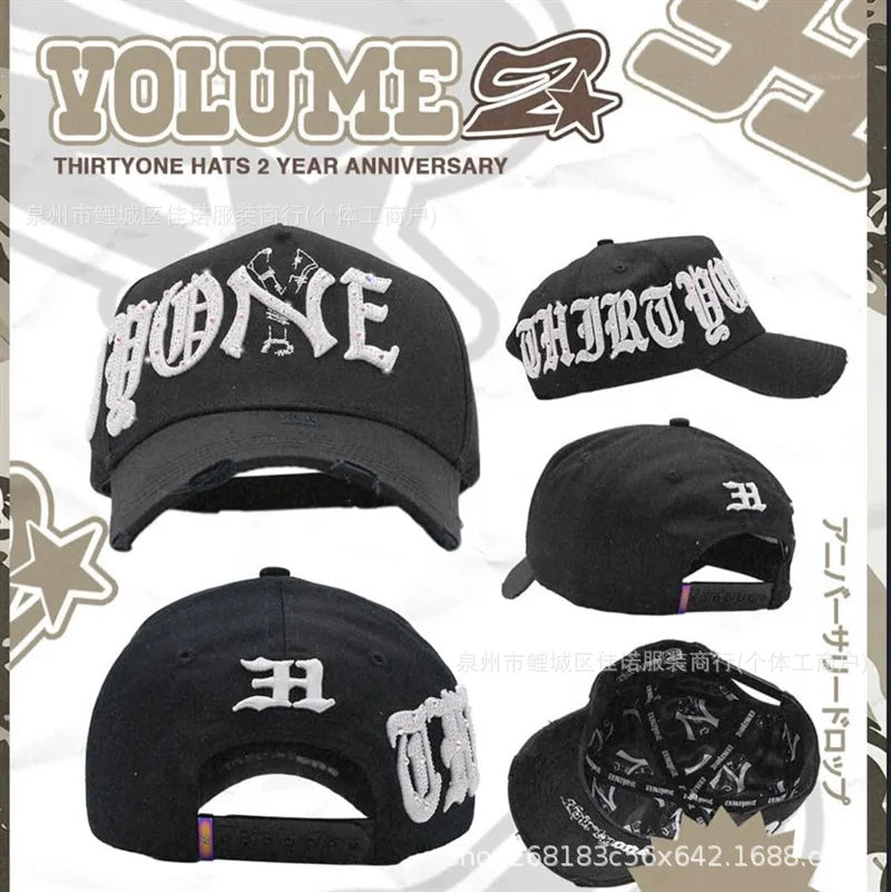 Gorra de Béisbol Ajustable DANDY con Bordado de Letras, Estilo Hip Hop, Moderna, Transpirable, con Protección Solar, Parte Superior Redonda y Flexible
