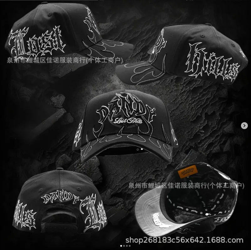 Gorra de Béisbol Ajustable DANDY con Bordado de Letras, Estilo Hip Hop, Moderna, Transpirable, con Protección Solar, Parte Superior Redonda y Flexible