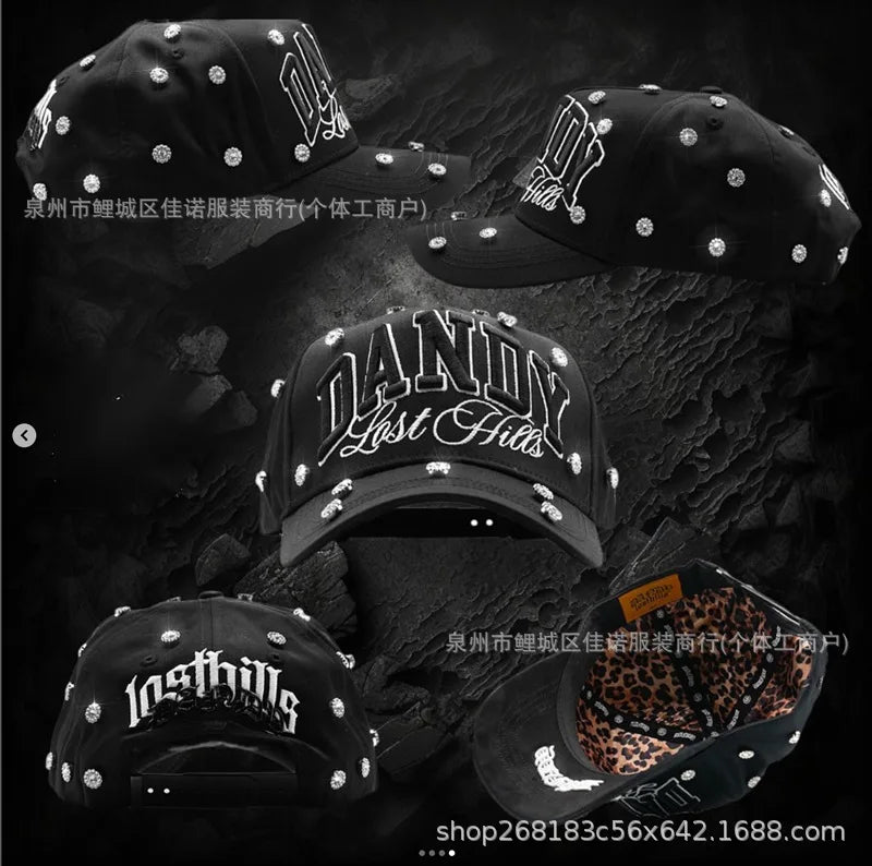 Gorra de Béisbol Ajustable DANDY con Bordado de Letras, Estilo Hip Hop, Moderna, Transpirable, con Protección Solar, Parte Superior Redonda y Flexible