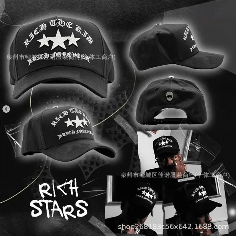 Gorra de Béisbol Ajustable DANDY con Bordado de Letras, Estilo Hip Hop, Moderna, Transpirable, con Protección Solar, Parte Superior Redonda y Flexible