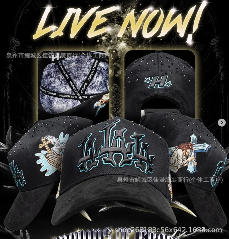 Gorra de Béisbol Ajustable DANDY con Bordado de Letras, Estilo Hip Hop, Moderna, Transpirable, con Protección Solar, Parte Superior Redonda y Flexible