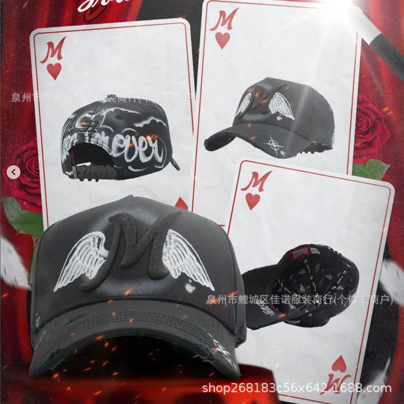 Gorra de Béisbol Ajustable DANDY con Bordado de Letras, Estilo Hip Hop, Moderna, Transpirable, con Protección Solar, Parte Superior Redonda y Flexible