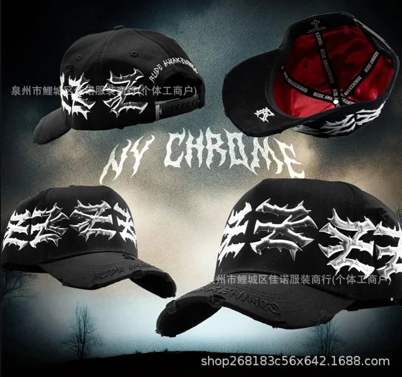 Gorra de Béisbol Ajustable DANDY con Bordado de Letras, Estilo Hip Hop, Moderna, Transpirable, con Protección Solar, Parte Superior Redonda y Flexible