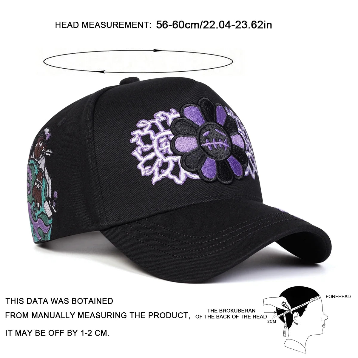 Gorras de béisbol unisex con bordado de girasoles