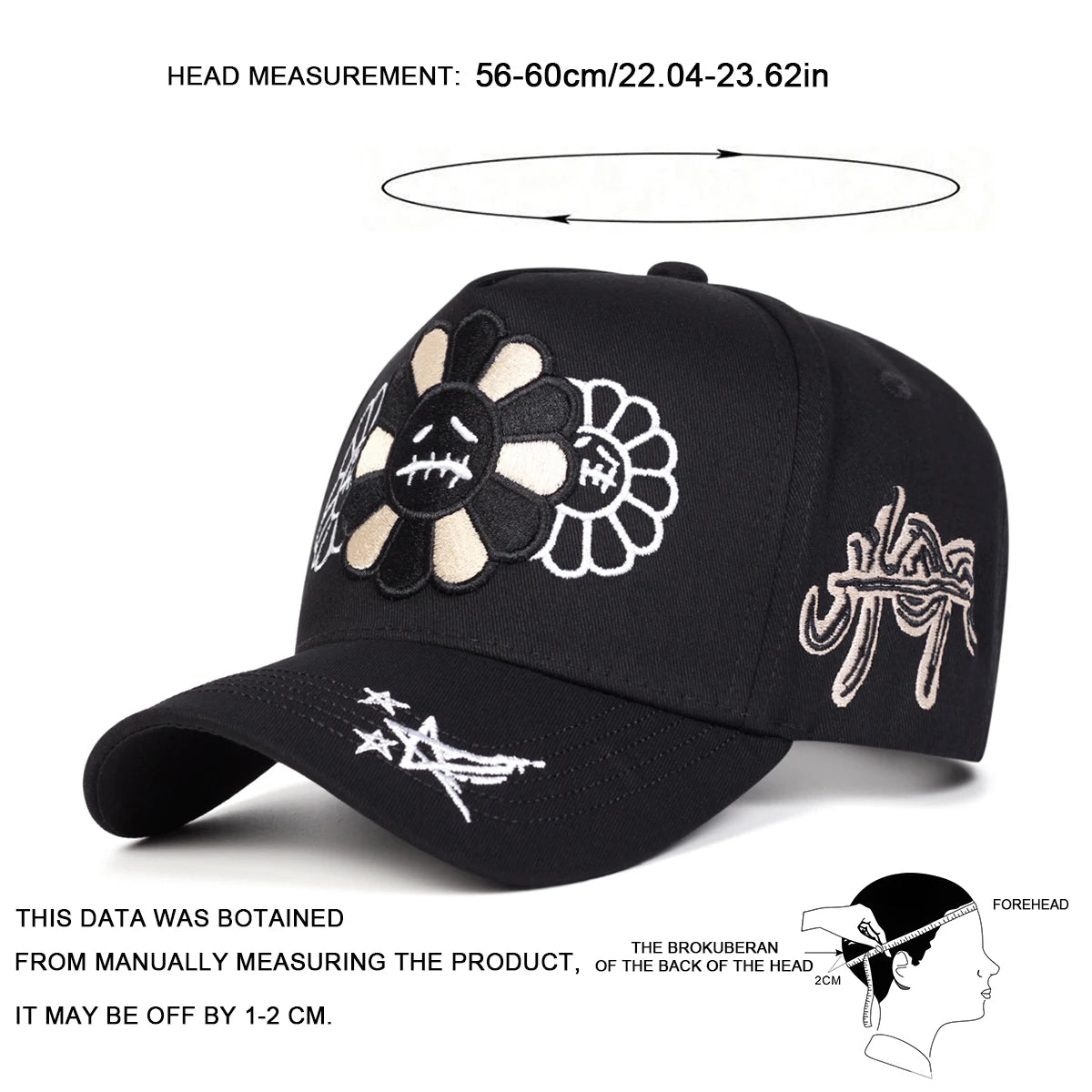Gorras de béisbol unisex con bordado de girasoles