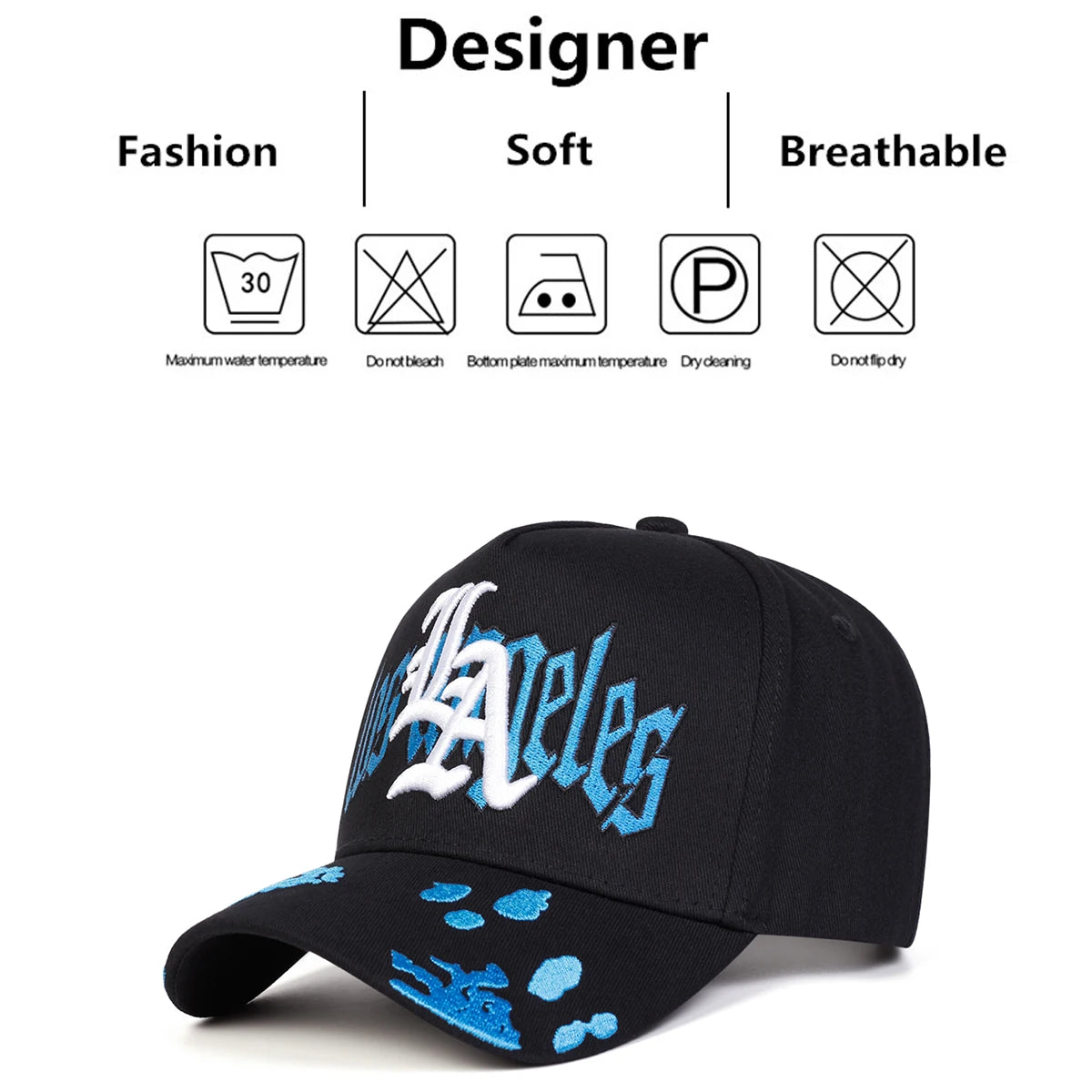 Gorras de béisbol unisex góticas con bordado