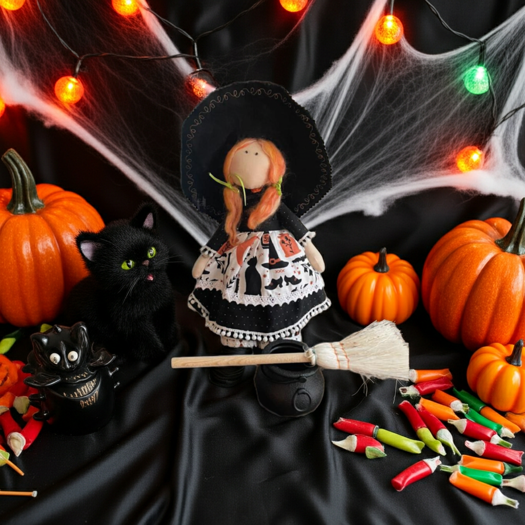 Kit para armar la muñeca de tela Brujita Totumita Todo Incluido