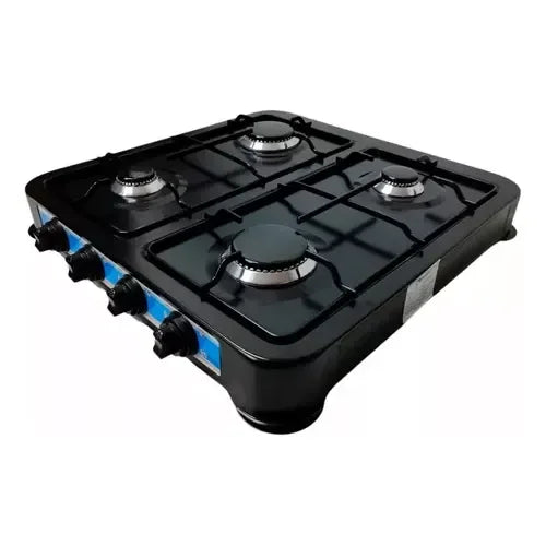 Shorbull - Parrilla de Gas de 4 Quemadores para Mesa, de Acero Negro