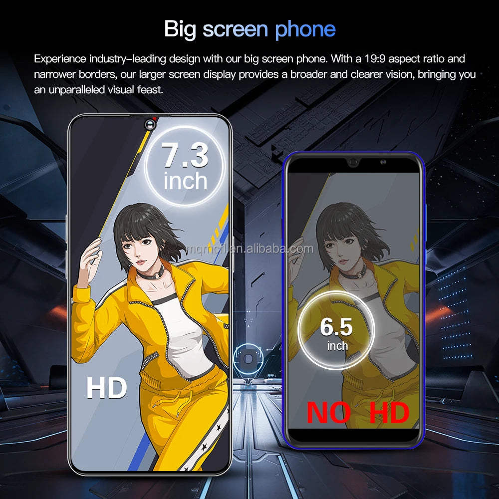teléfono inteligente 7,3 pulgadas 108mp HD