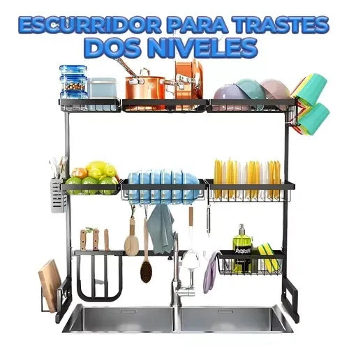 Escurridor de Cocina de Acero Inoxidable 80 Kg 85x80x30 Cm
