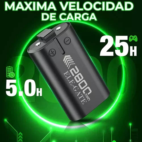 Cargador de 4 Baterías para X B S/x 4 Baterías de 2800 mAh Negro