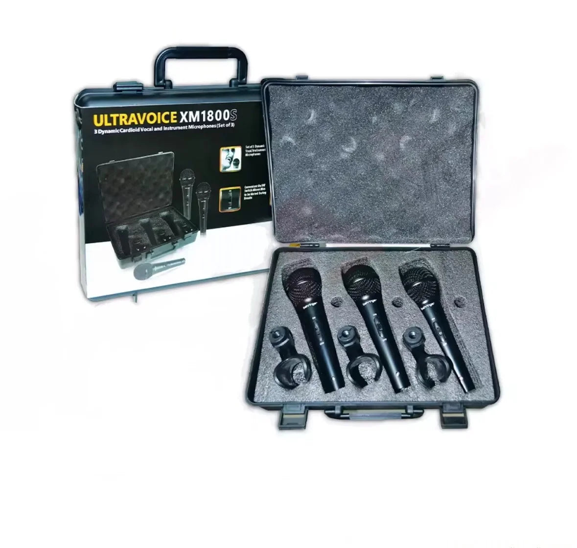 Kit de micrófono dinámico profesional de 3 piezas