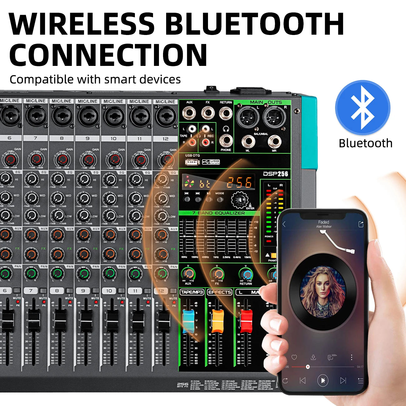Biner PA12 Mezclador de Audio Profesional