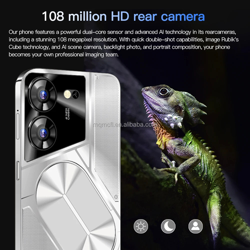 teléfono inteligente 7,3 pulgadas 108mp HD