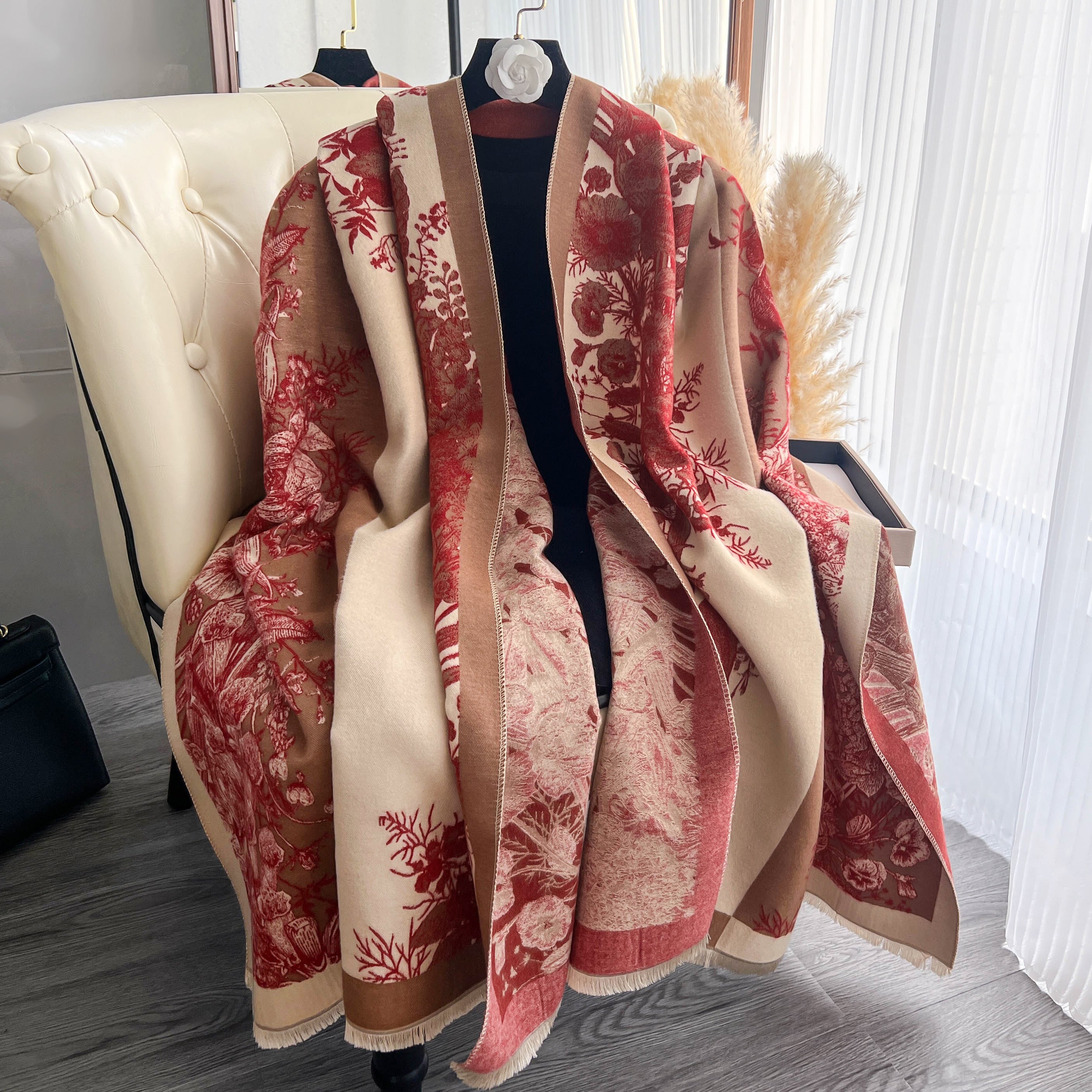 Chal de Invierno de Doble Cara para Mujer
