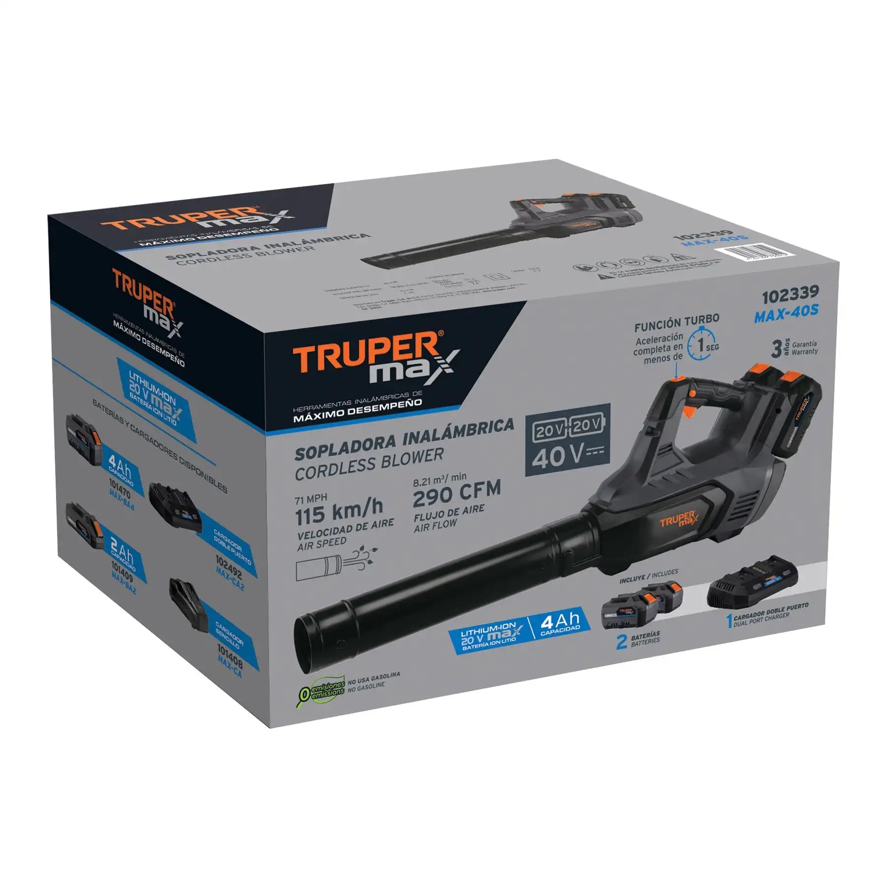 Expert-Soplador eléctrico inalámbrico Truper MAX de 40V