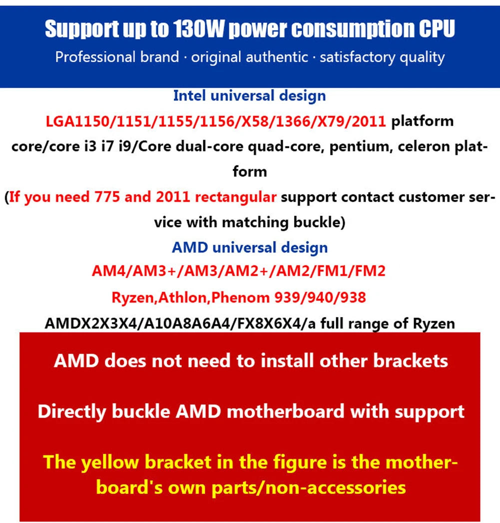 CPU ventilador radiador silencioso