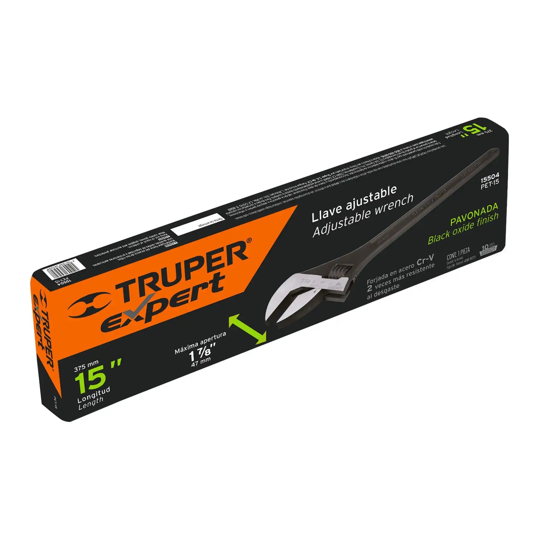 Expert PET-15 Llave ajustable profesional azulada 15 '