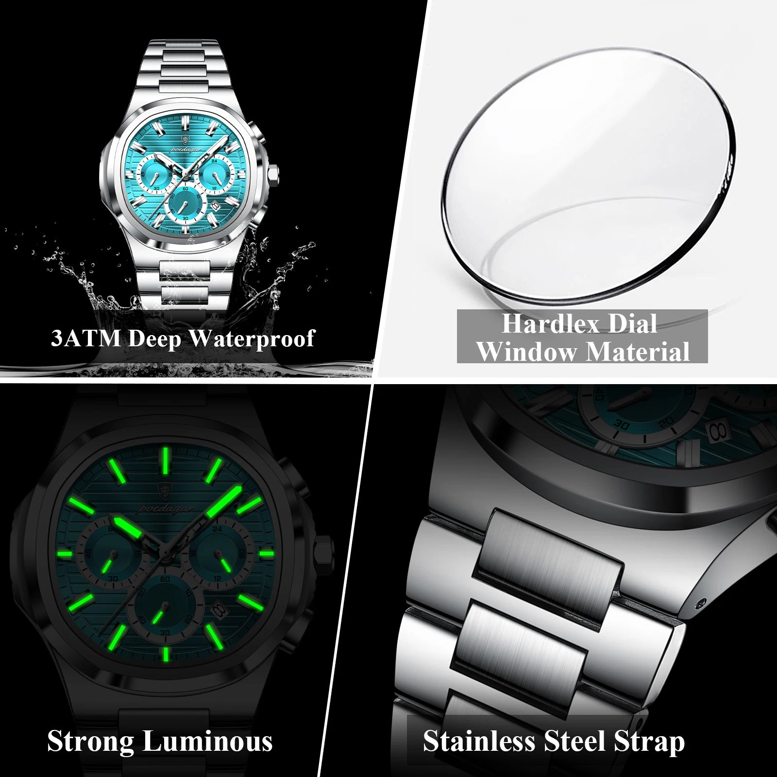 Reloj de Cuarzo Luminoso para Hombre