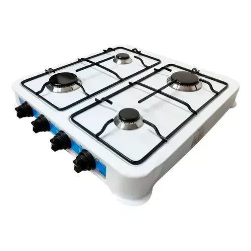 Parrilla de Mesa a Gas de 4 Quemadores Shorbull, Acero Blanco