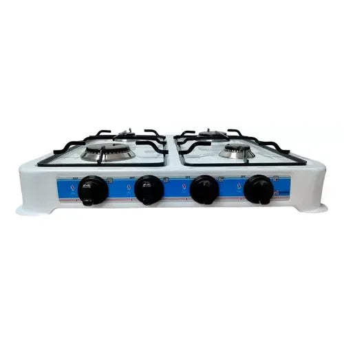 Parrilla de Mesa a Gas de 4 Quemadores Shorbull, Acero Blanco