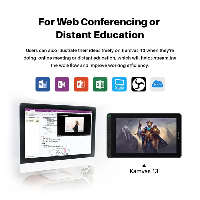 HUION Kamvas 13 tableta gráfica Monitor 120% sRGB