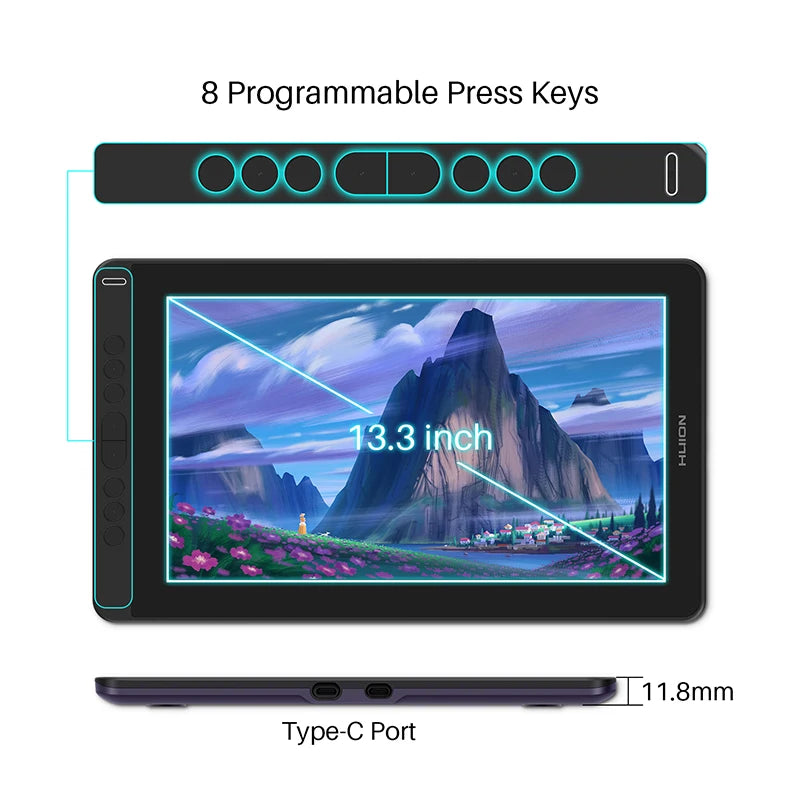 HUION Kamvas 13 tableta gráfica Monitor 120% sRGB