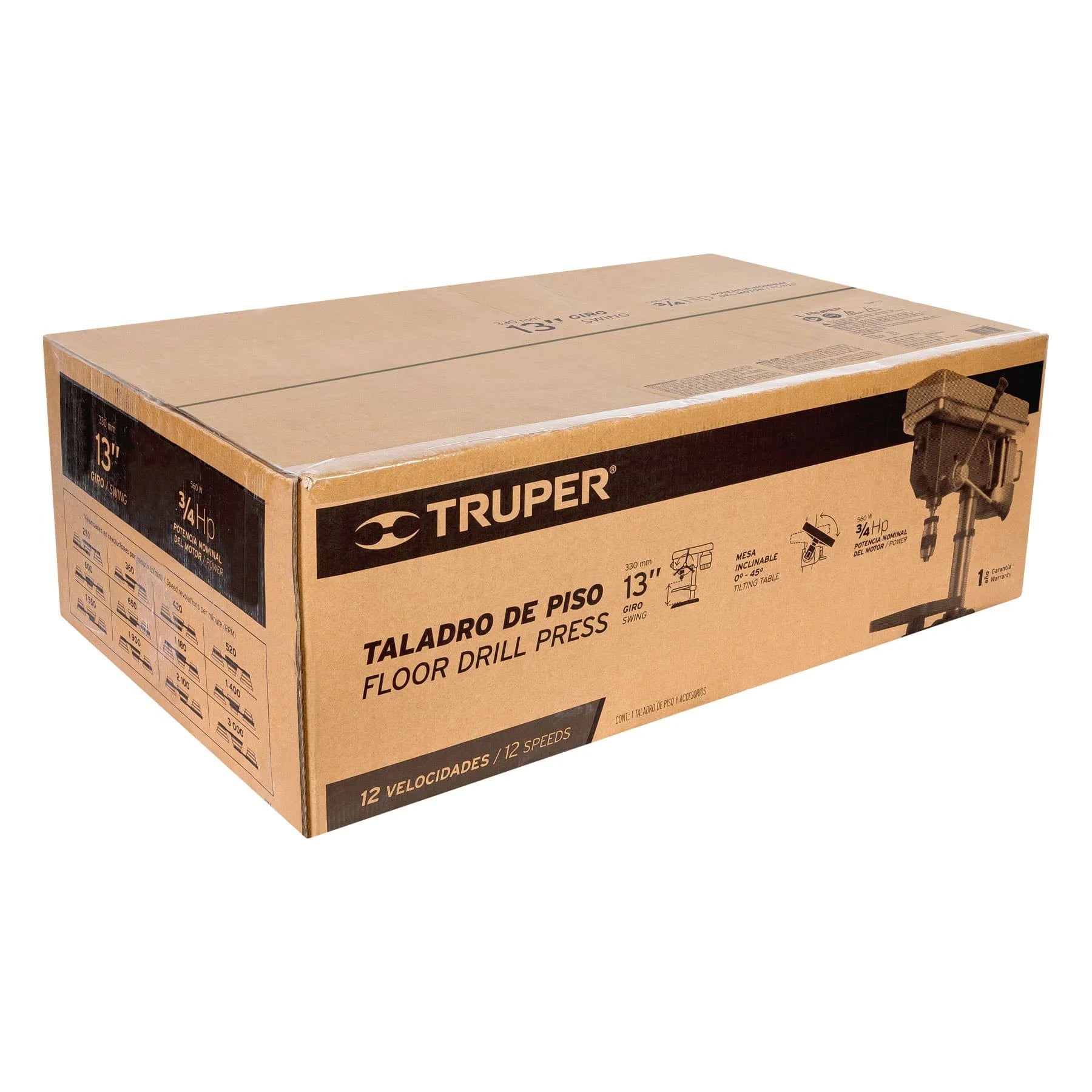 Taladro de Banco Truper TAPI-13 de 3/4 HP, Taladro de Piso de 5/8 X 13'