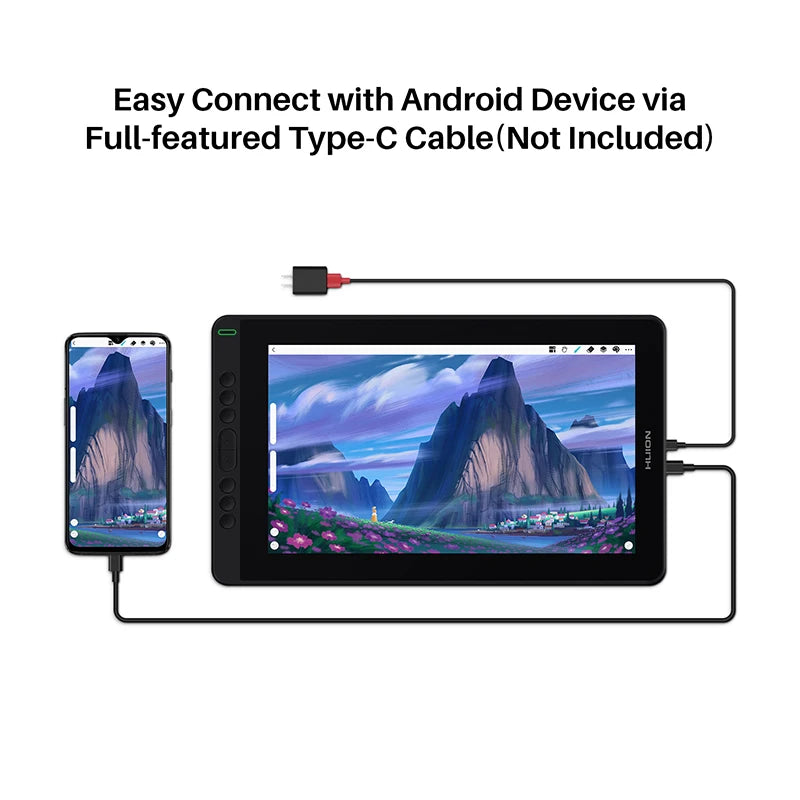 HUION Kamvas 13 tableta gráfica Monitor 120% sRGB