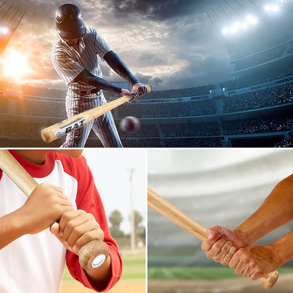 Bate de béisbol profesional de madera maciza