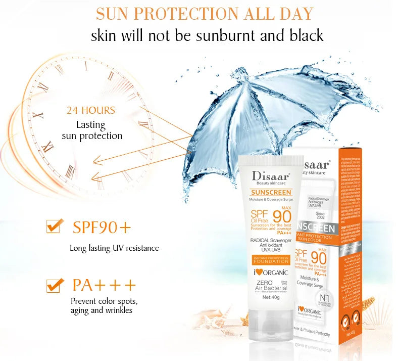 Protector solar Facial y corporal, crema solar blanqueadora,