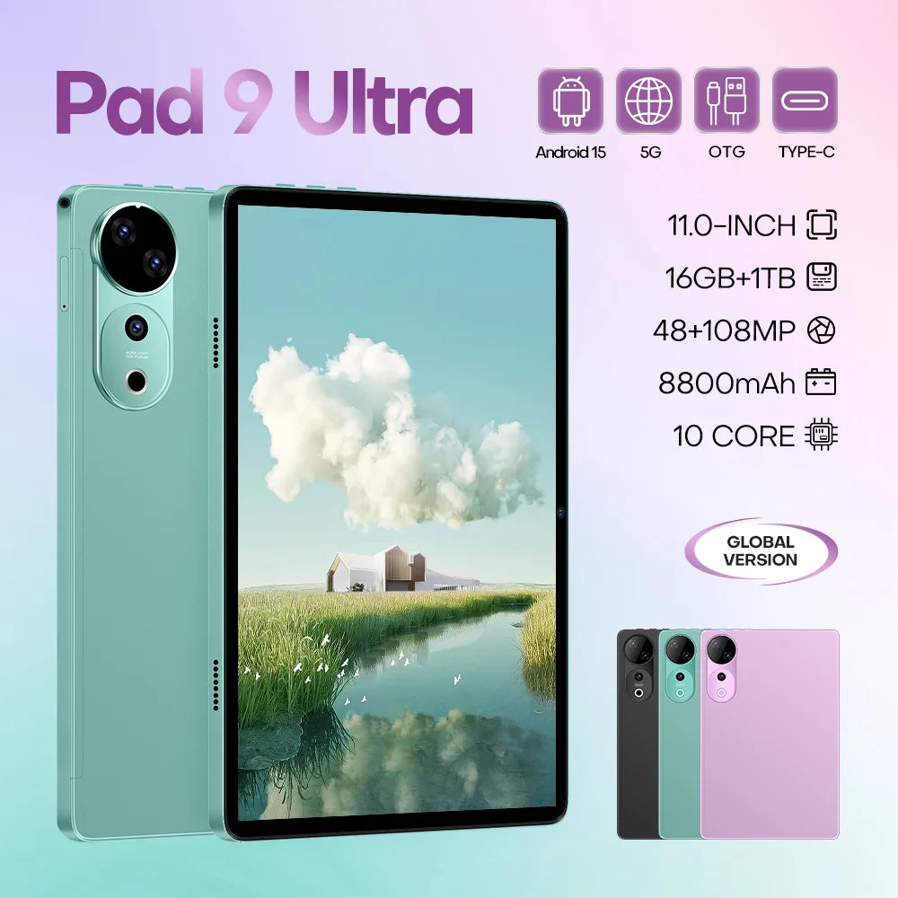 Pad9  Android 15 Tablet PC 4G + 5G 16GB RAM