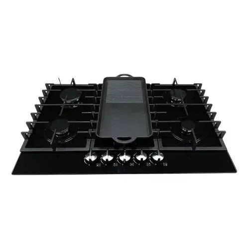 Plancha de Cocina Shorbull de 5 Quemadores con Vidrio Templado Incluida