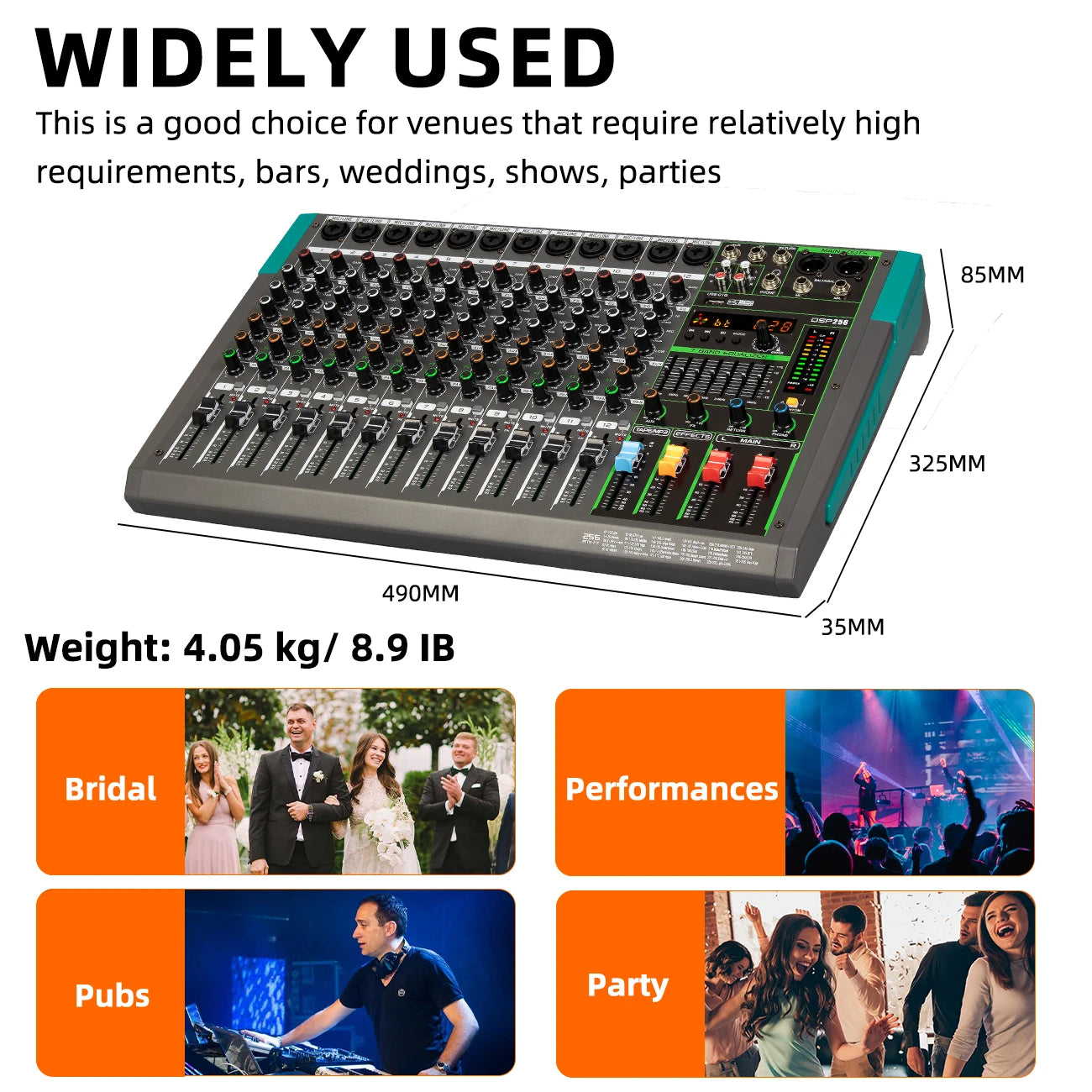 Biner PA12 Mezclador de Audio Profesional