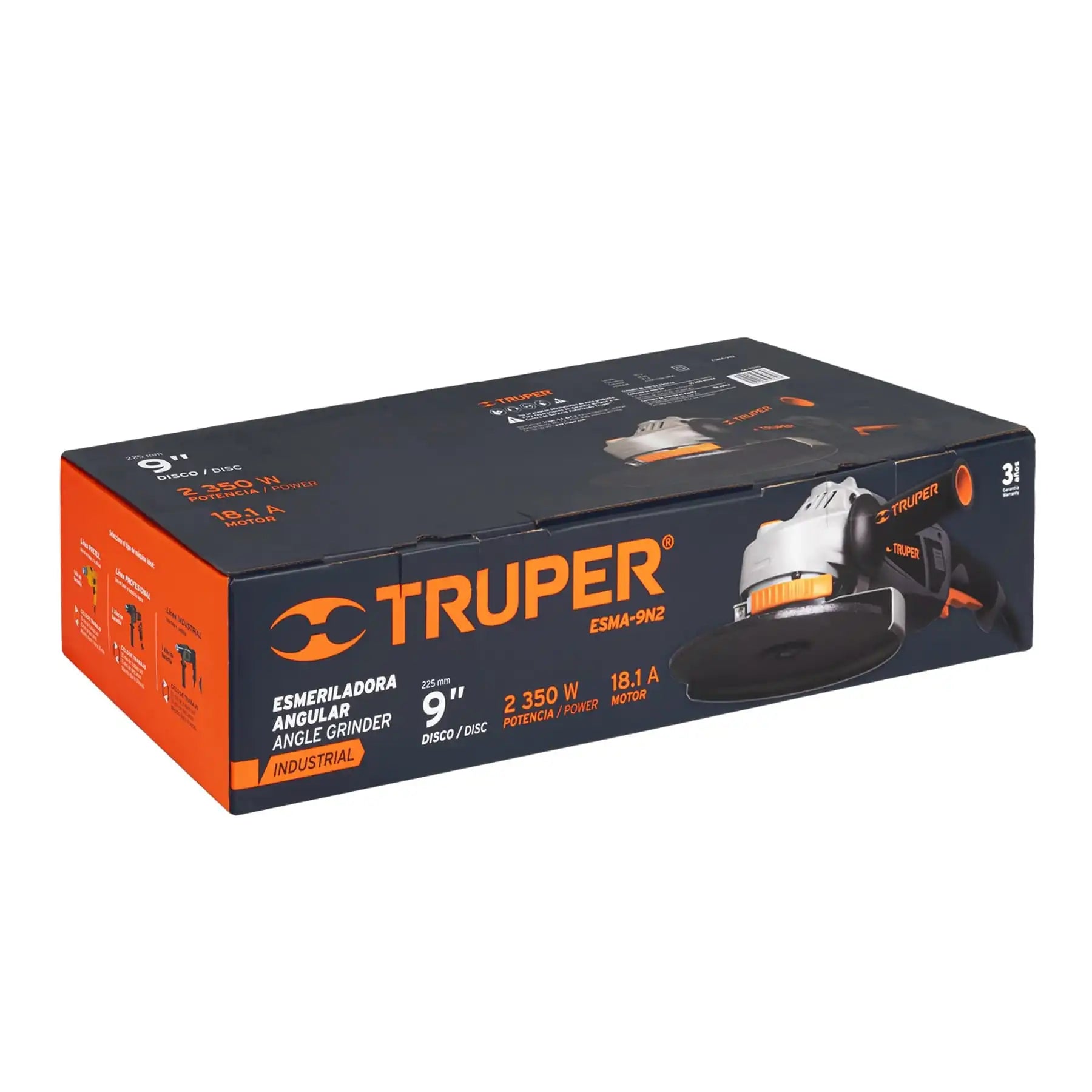 Amoladora Angular Eléctrica Truper ESMA-9N2 de 9' y 2,350 W