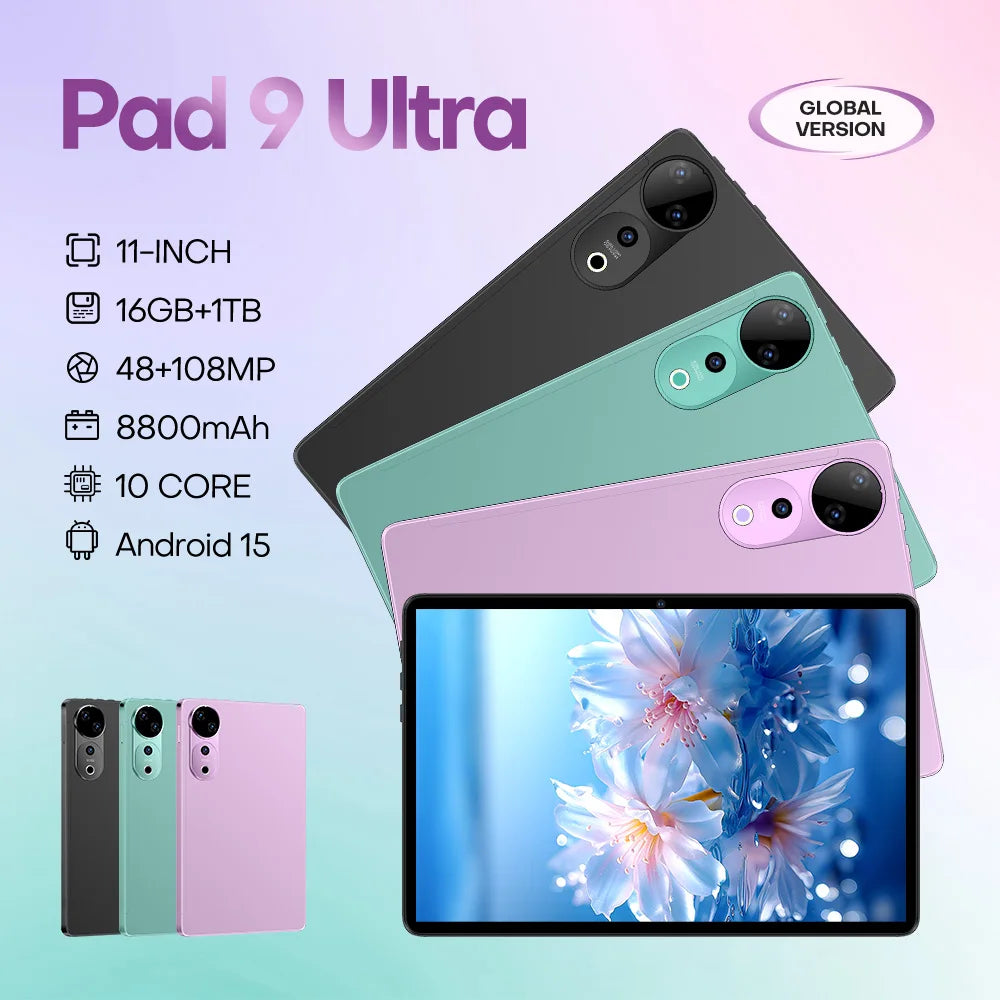 Pad9  Android 15 Tablet PC 4G + 5G 16GB RAM