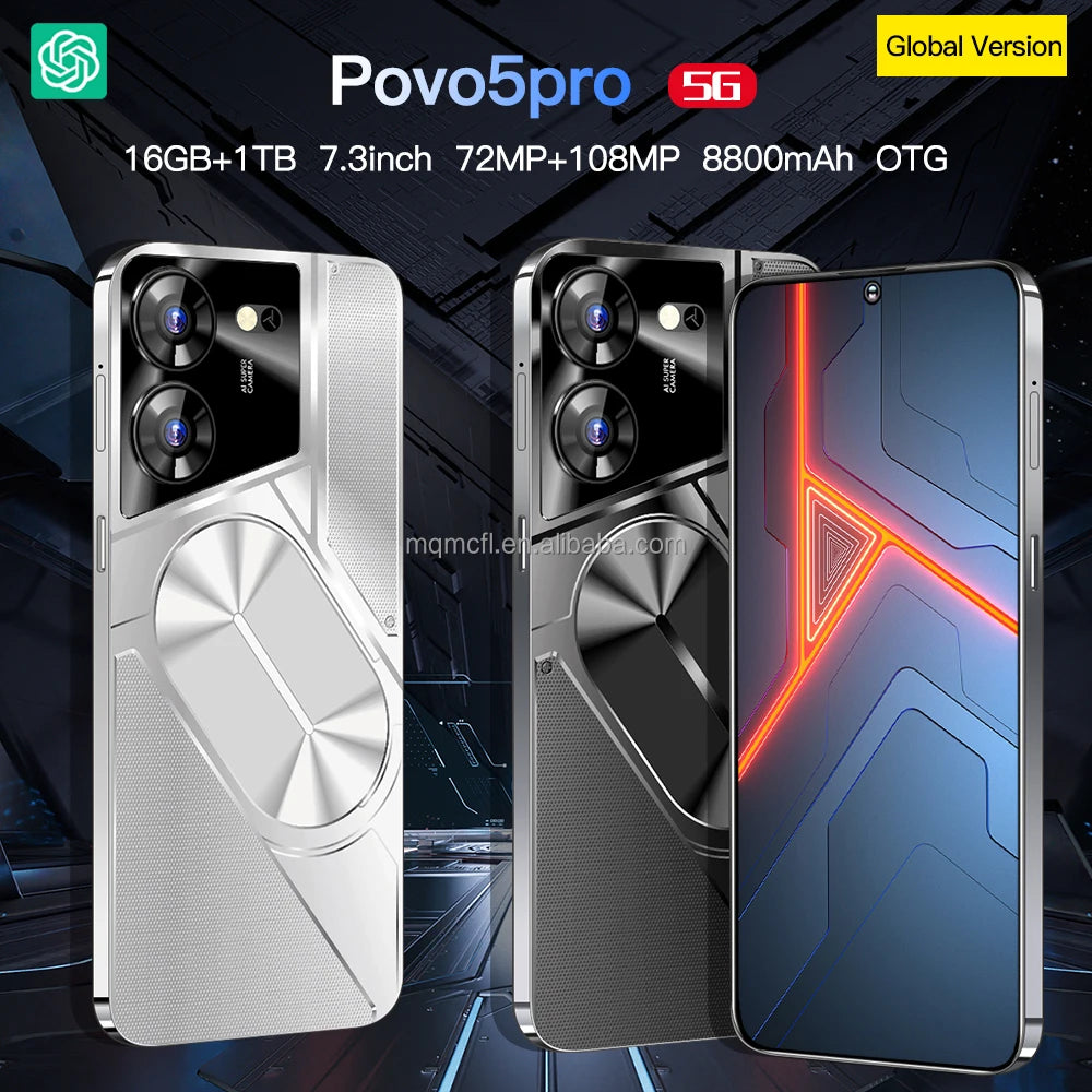 teléfono inteligente 7,3 pulgadas 108mp HD
