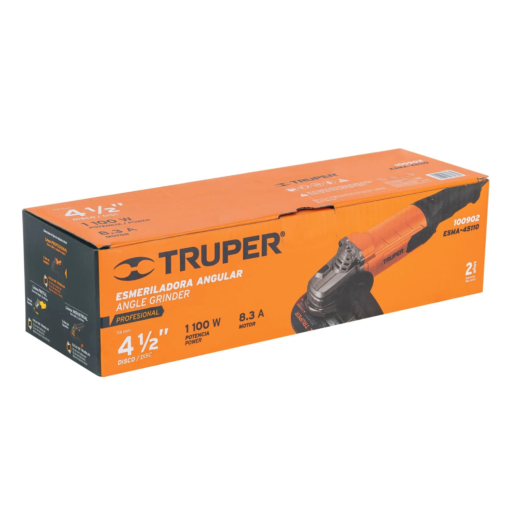 Amoladora Angular Profesional  de 4-1/2' y 1100 W
