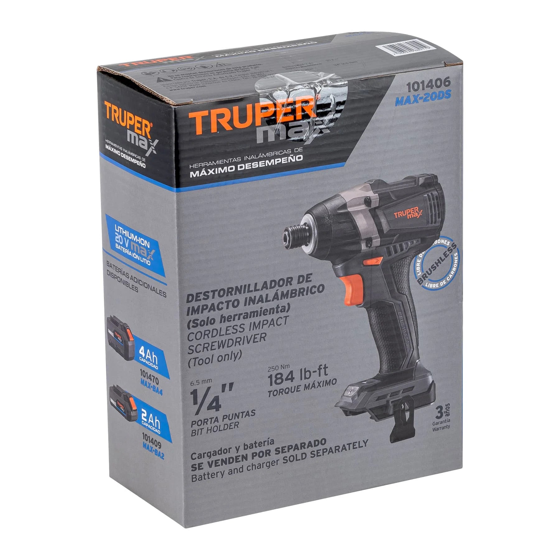 Taladro de Impacto Inalámbrica Expert MAX-20DS de 1/4" 20V
