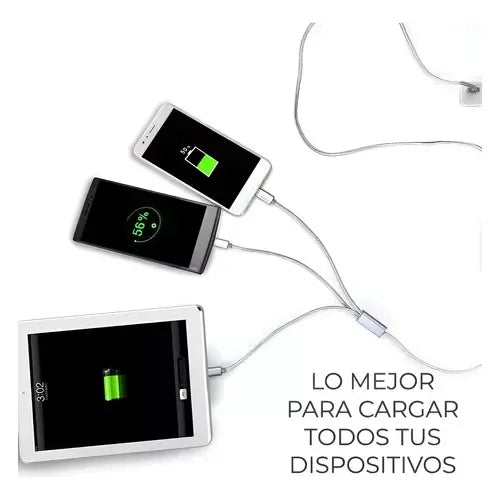 Cable de Carga para Celular Multimarca 3 en 1 Micro USB Tipo C