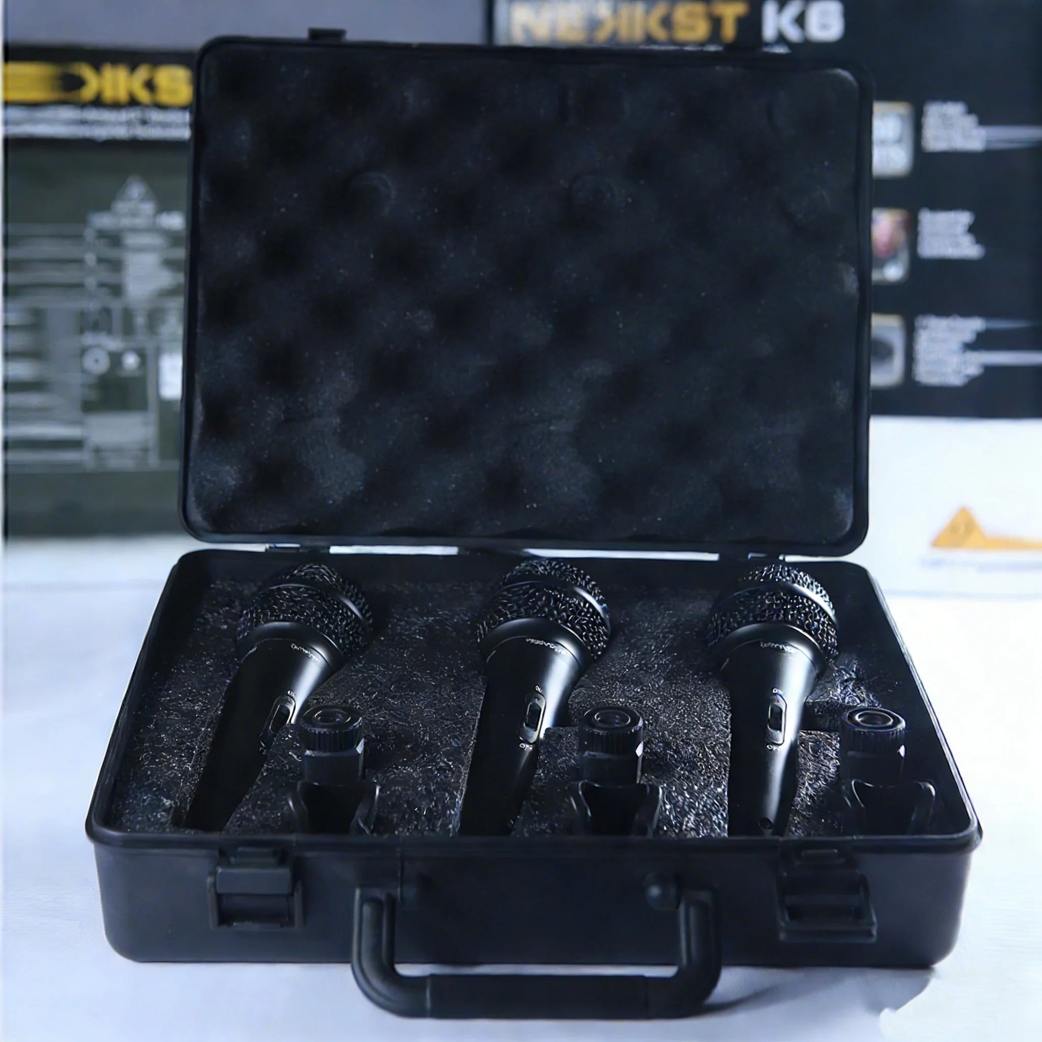 Kit de micrófono dinámico profesional de 3 piezas
