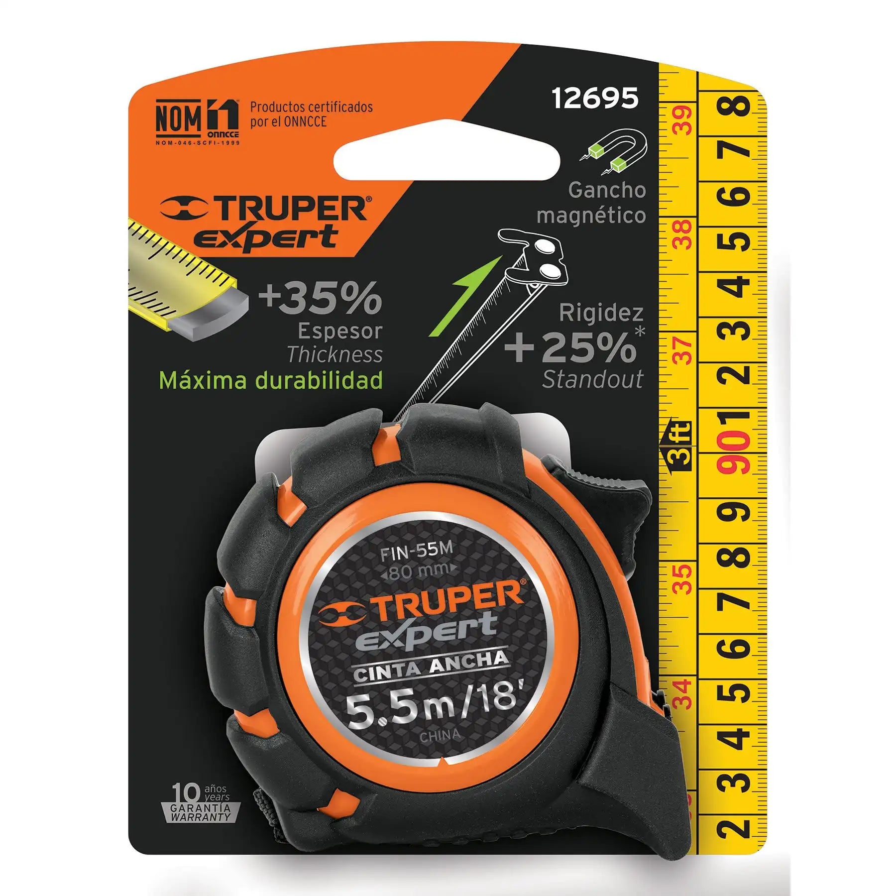 Expert-Cinta métrica industrial Flex Metro de 5,5 m y 25 mm de ancho