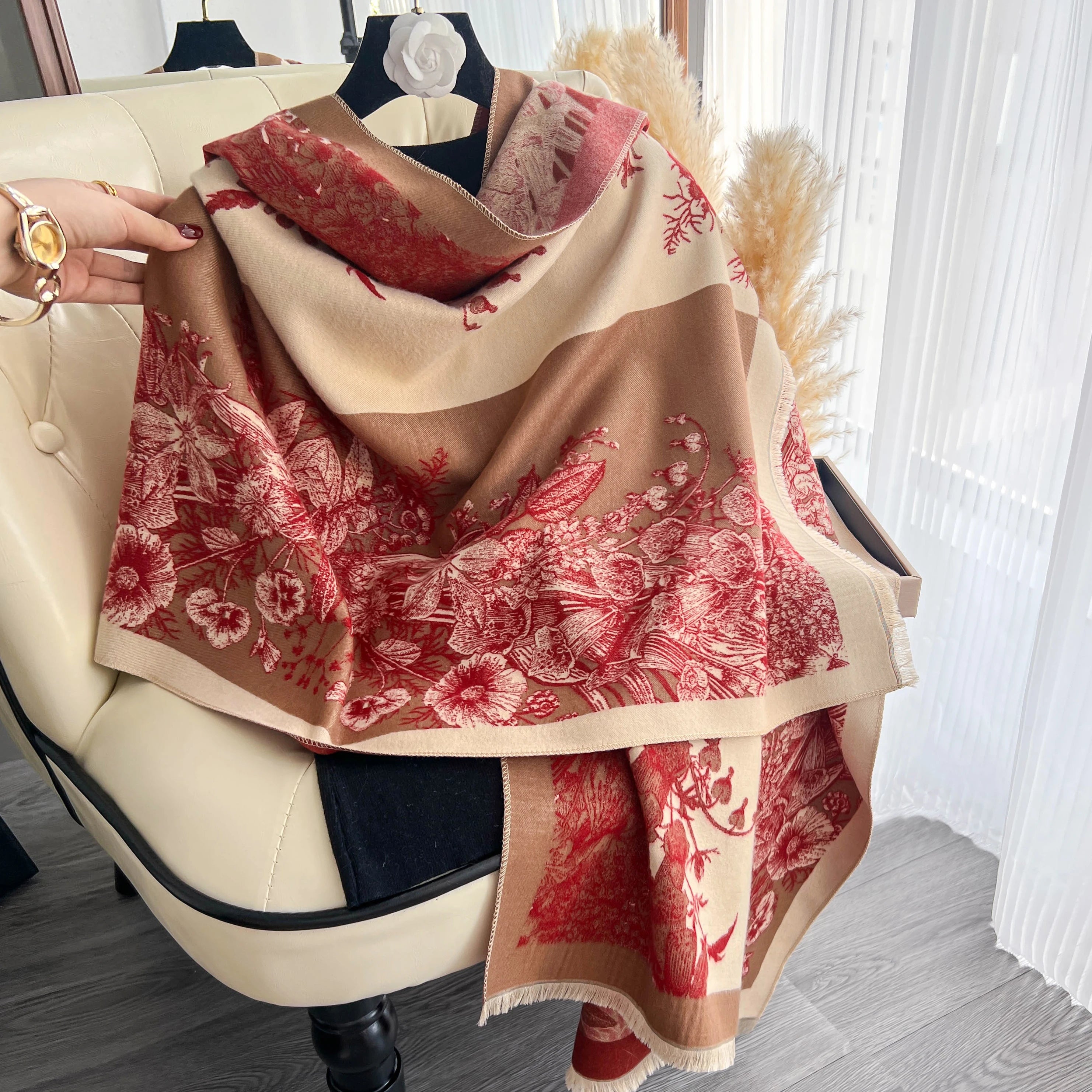 Chal de Invierno de Doble Cara para Mujer