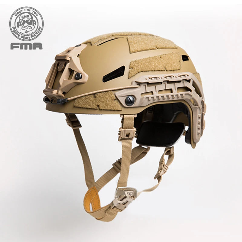 Casco balístico táctico Caiman FMA con riel cubierta NVG