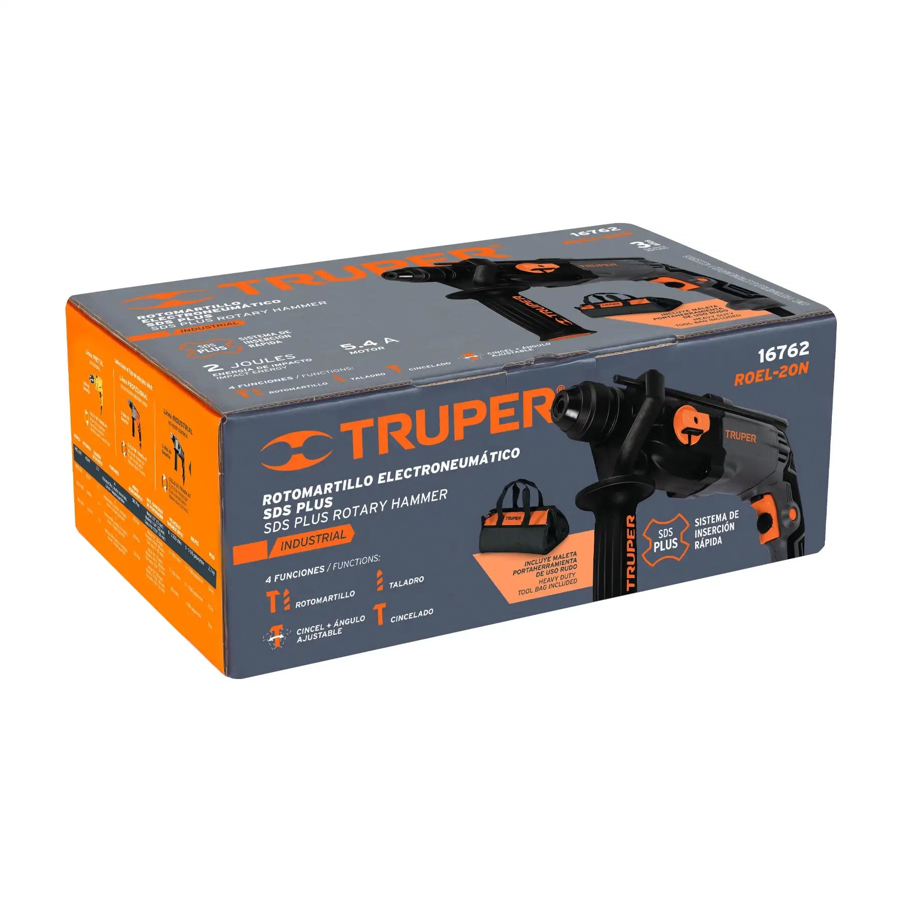 Rotomartillo Industrial Truper ROEL-20N con SDS Plus, 650 W, 2 Joules